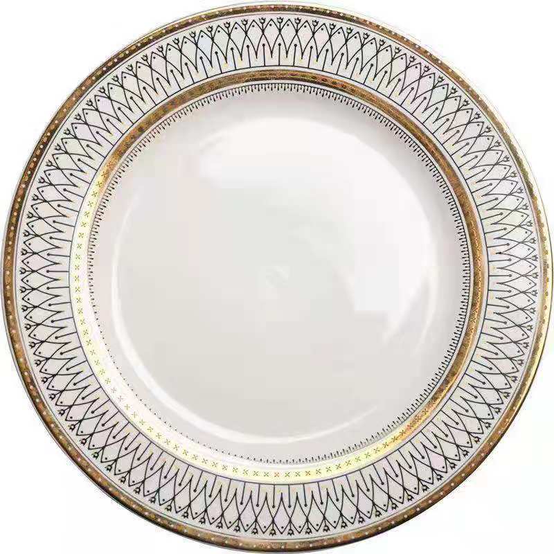European-style glass beaded gold-plated Western-style plates, steak plates, salad plates, custom-made decorative plating and base plates for Western banquets