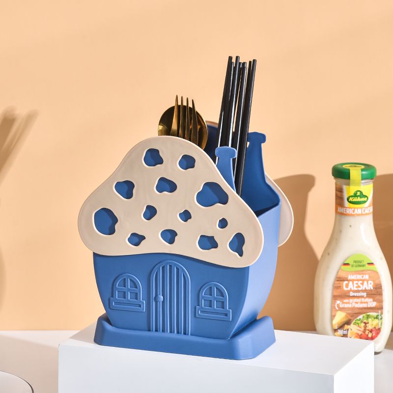 Youdaoplaceholder0 Household mushroom house chopstick cage, multi-purpose storage rack, draining plastic chopstick holder, thickened chopstick box, color randomly sent details Picture