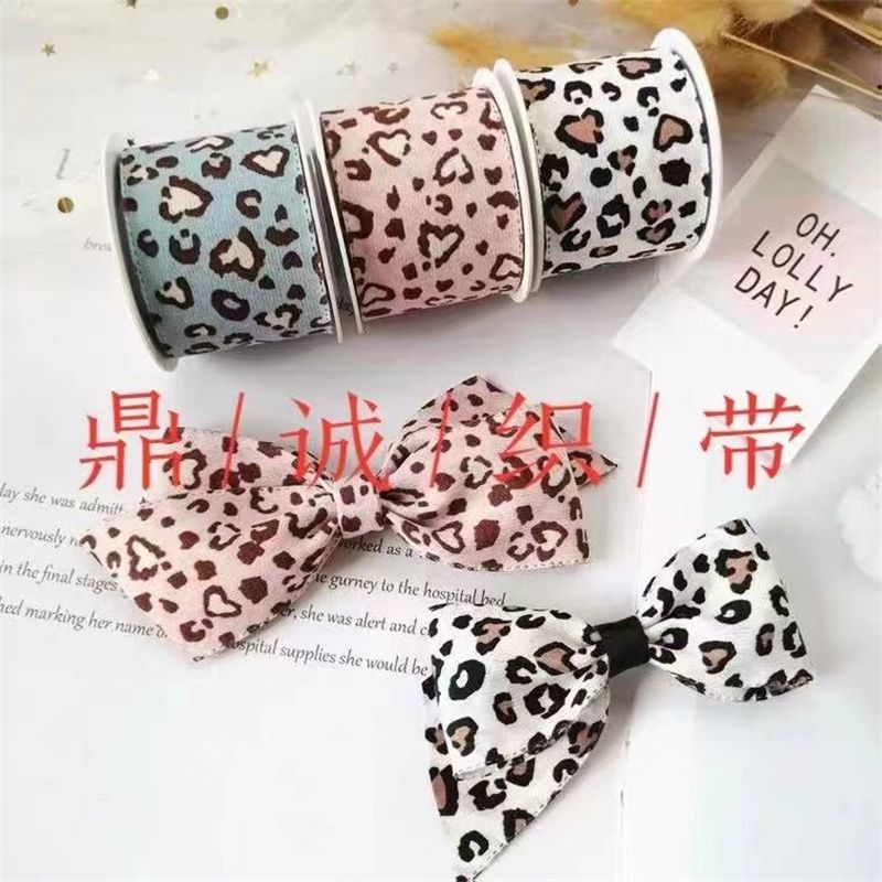 鼎诚织带2.5公分豹纹带 头饰饰品配件 diy手工蝴蝶结饰品婚庆花束礼品包装产品图
