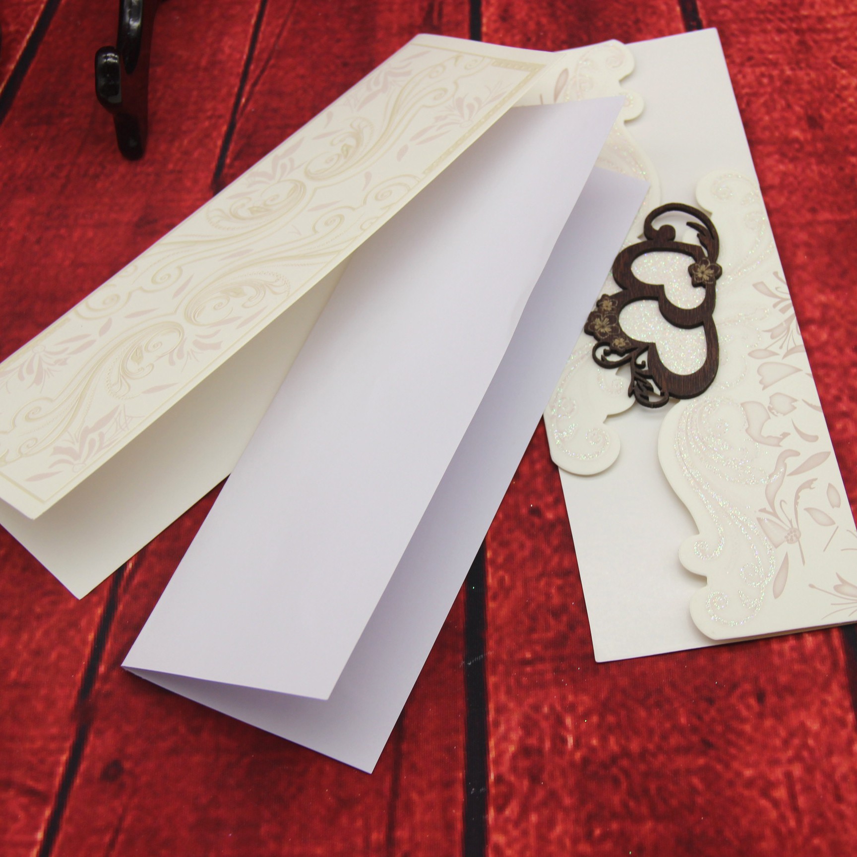 长条抽卡小木片金粉纸质贺卡详情图5