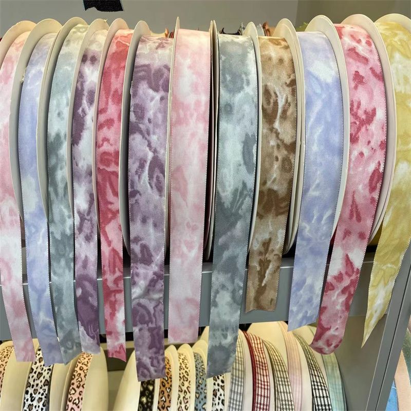 Dingcheng Webbing 2.5 cm irregular pattern fabric headwear accessories, diy handmade bow ornaments, wedding bouquets, gift packaging