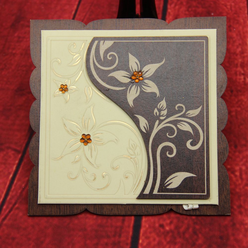 梅花钻打标木质贺卡，木头请柬产品图