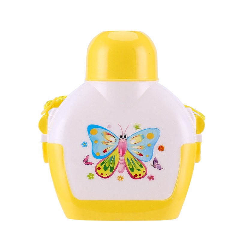 单肩背笑脸水壶 卡通水杯 塑料儿童水壶 家用户外方便携带详情图2