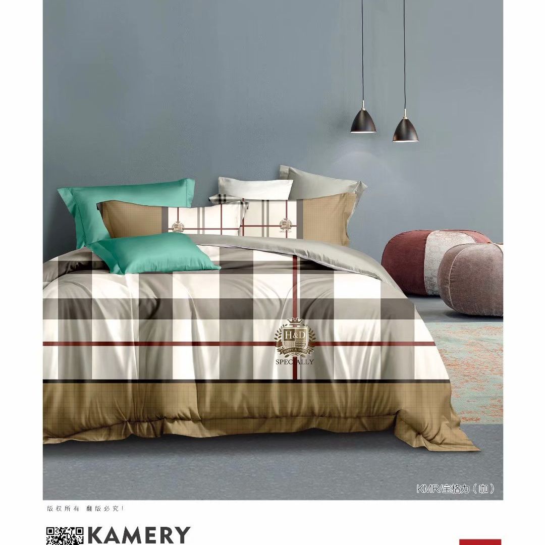 Wholesale and retail of pure cotton and all-cotton student dormitory home four-piece sets, bed sheets, quilt covers and grids