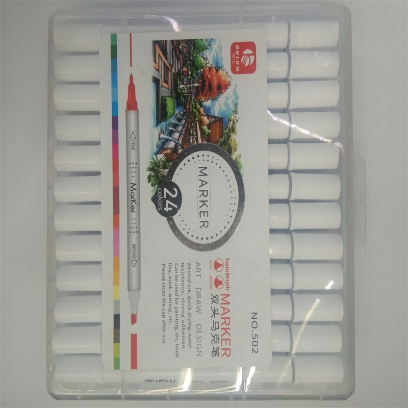 12色18色24色36色荧光笔金属笔七彩笔马克笔铅笔水彩颜料色彩鲜艳持久不褪色广告设计海报绘画美术创作详情图8