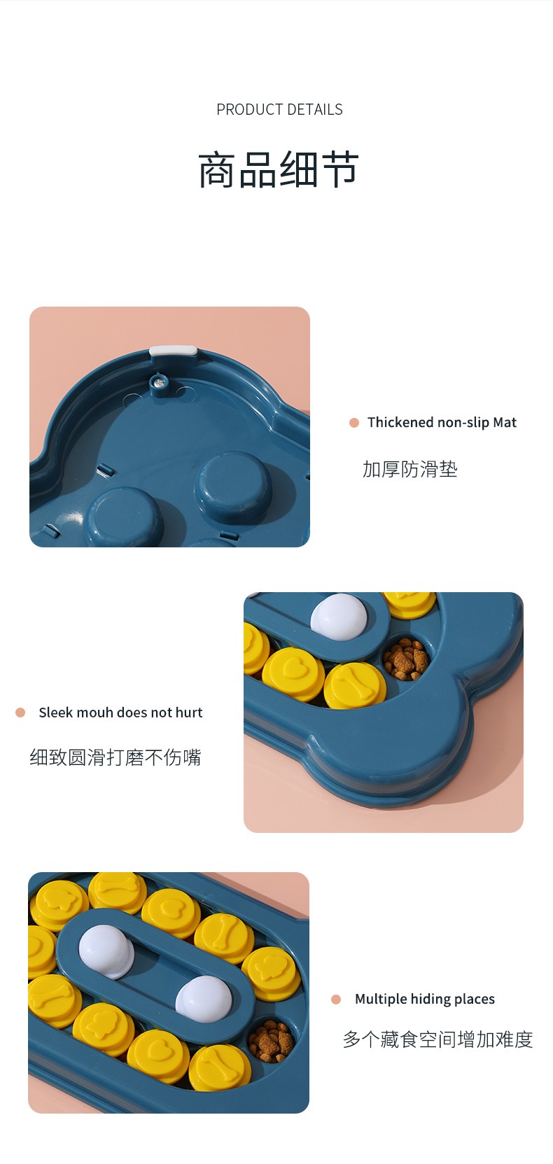Pet Fun Treasure Hunt Bowl Slow Food Bowl Missing Food Training Dog Toy Game Tray Bite Resistant Boredom Toy undefined