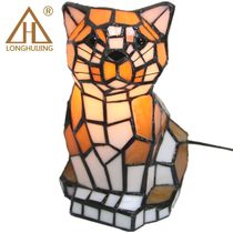 Tiffany European lighting manufacturers home creative cat and dog animal lamp personality bedroom study small night lamp