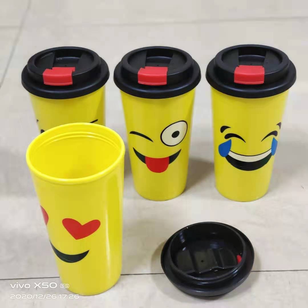 儿童水杯小学生便携喝水杯幼儿园防摔防漏可爱表情杯夏季塑料水壶详情图2