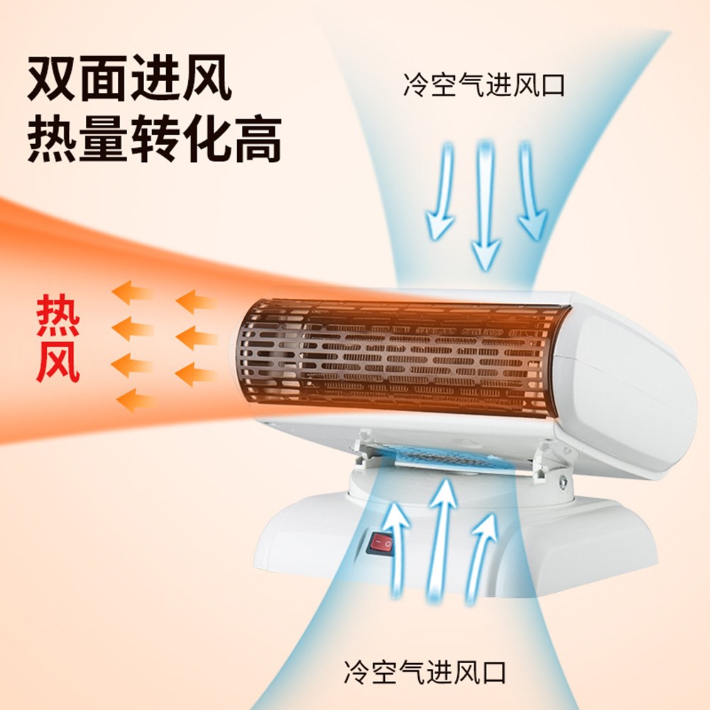 Small warm air blower, office mini sun, desktop electric heater, household small bathroom quick heating fan, heater detail image 10
