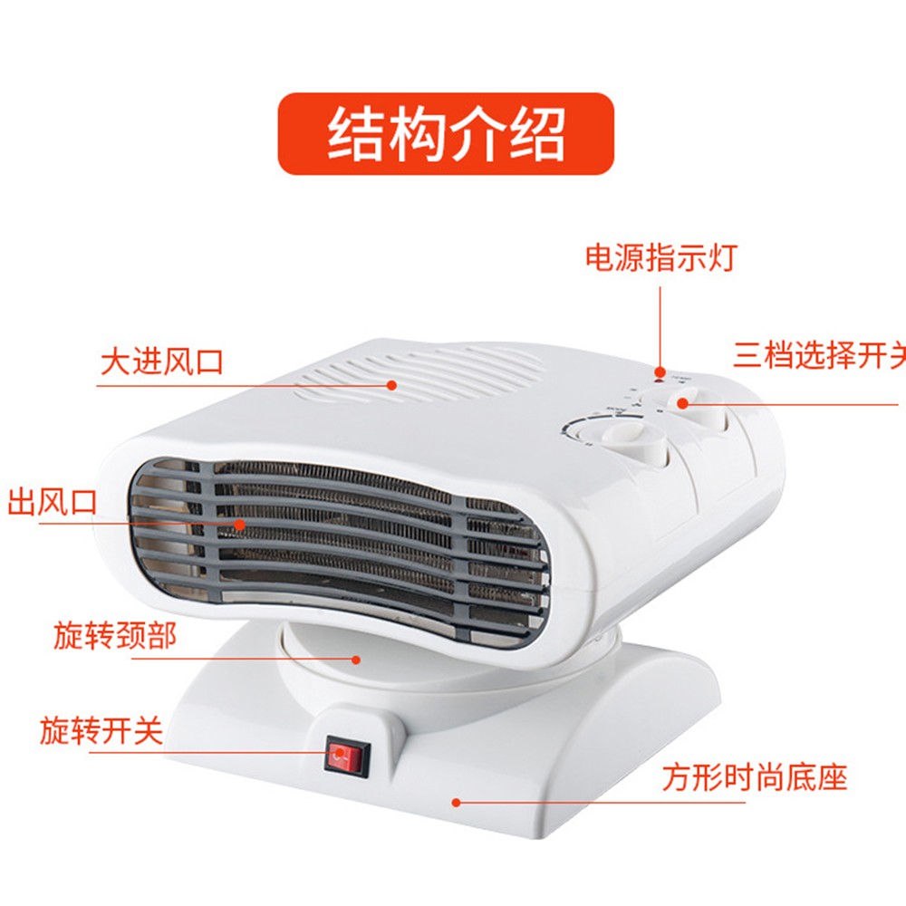 Small warm air blower, office mini sun, desktop electric heater, household small bathroom quick heating fan, heater detail image 1