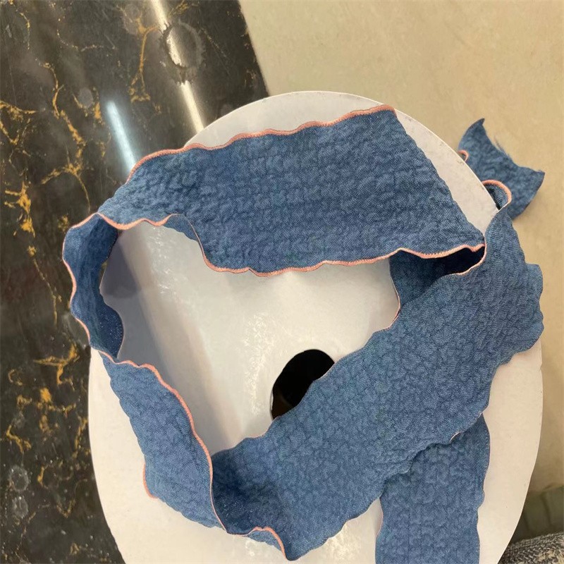 Dingcheng Webbing 2.5 cm wavy edge fabric headwear accessories, diy handmade bow ornaments, wedding bouquets, gift packaging detail image 5