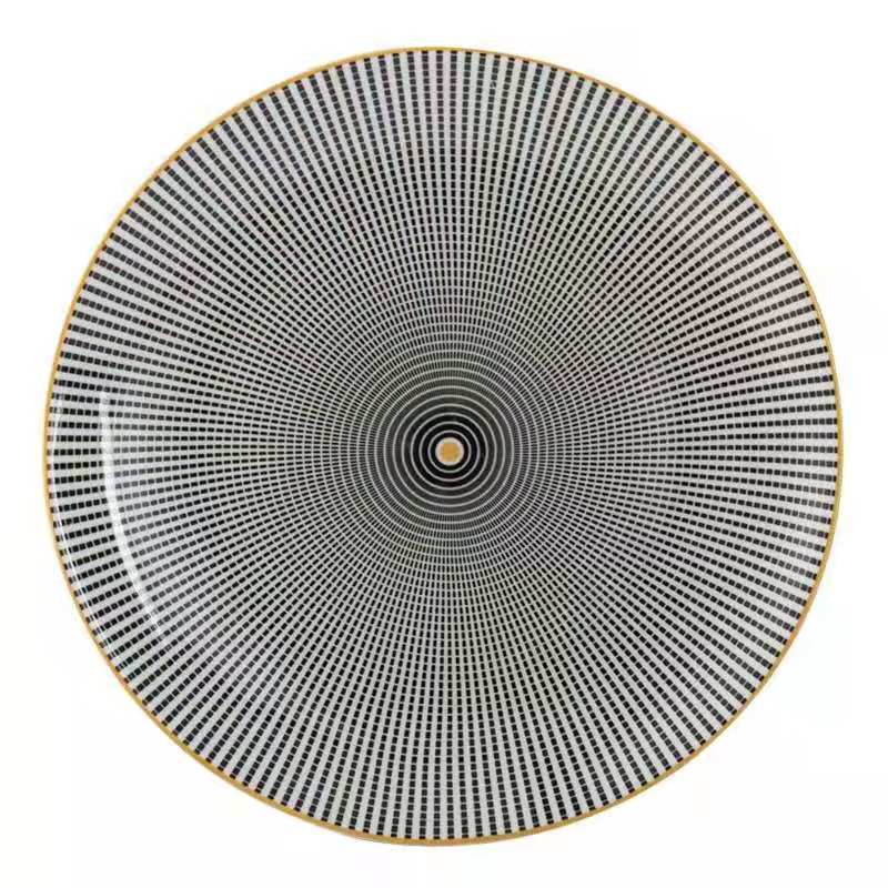 Customized Nordic pasta round plates with creative geometric patterns, fruit plates, cake plates, dinner plates and Western steak plates Specification image