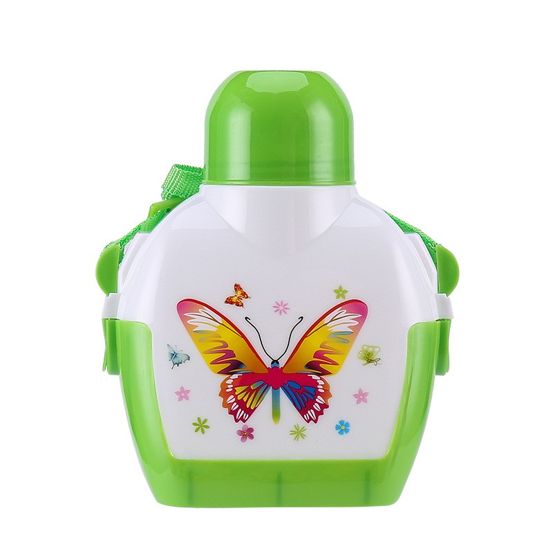 单肩背笑脸水壶 卡通水杯 塑料儿童水壶 家用户外方便携带详情图4