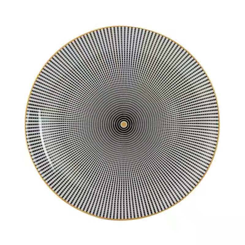 Customized Nordic pasta round plates with creative geometric patterns, fruit plates, cake plates, dinner plates and Western steak plates detail image 10