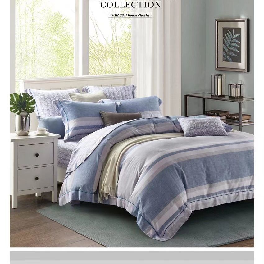 Wholesale and retail of pure cotton student dormitory home four-piece sets, bed sheets and duvet covers, fresh and clean