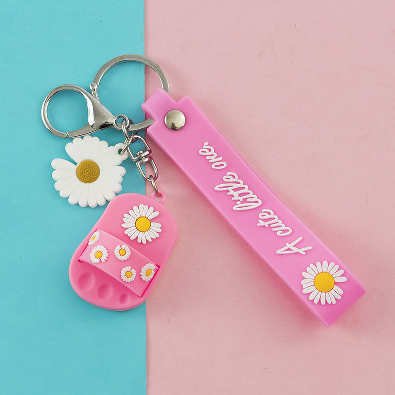 Stereoscopic silicone three-piece keychain series of ropes