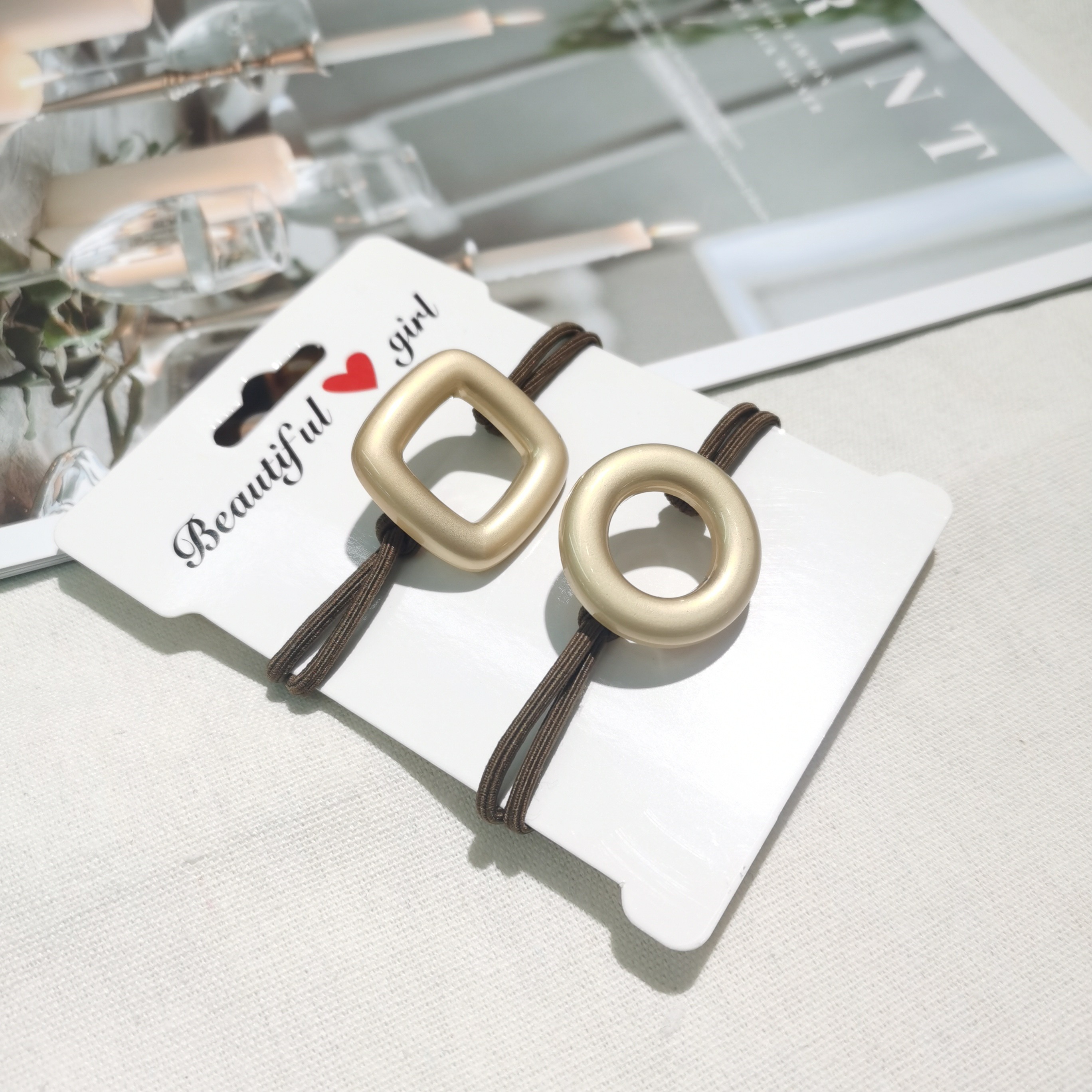 Children's white rubber bands, small, cute rubber bands, leather bands, elastic rubber tubes, rubber band products detail image 2