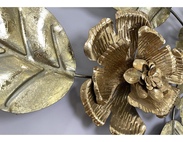 定制工艺品 材质 设计风格独特墙面装饰热卖金色3D花墙壁装饰详情图4