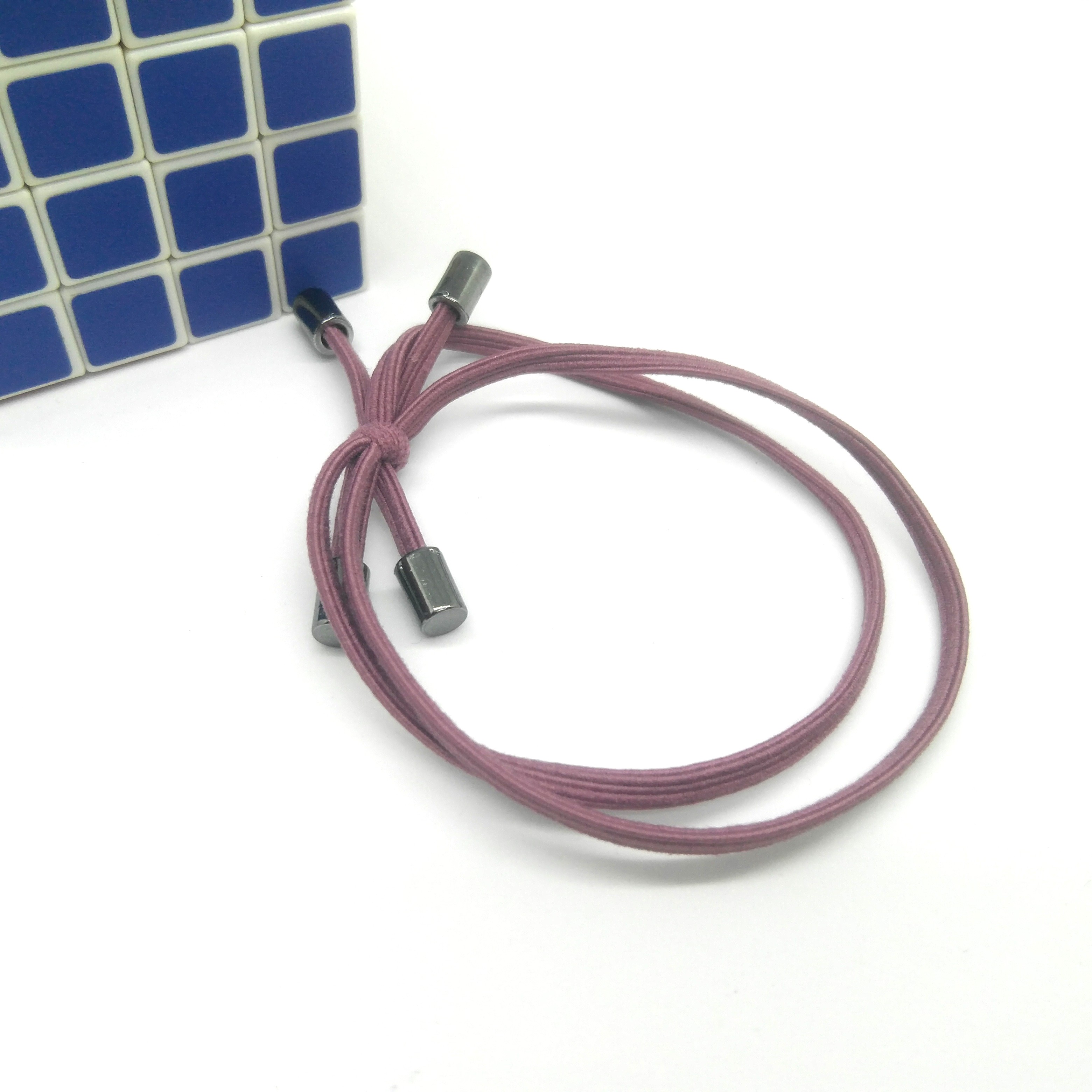 Knotted round rubber band 03 flat thread four-corner long tube detail image 4