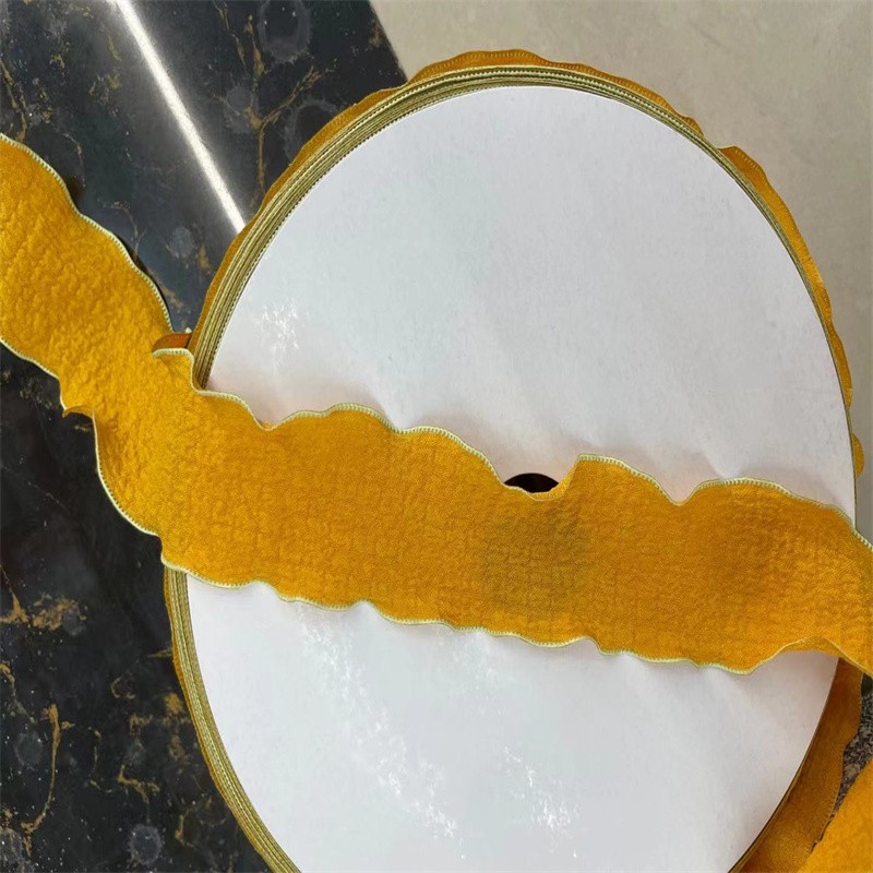 Dingcheng Webbing 2.5 cm wavy edge fabric headwear accessories, diy handmade bow ornaments, wedding bouquets, gift packaging detail image 1