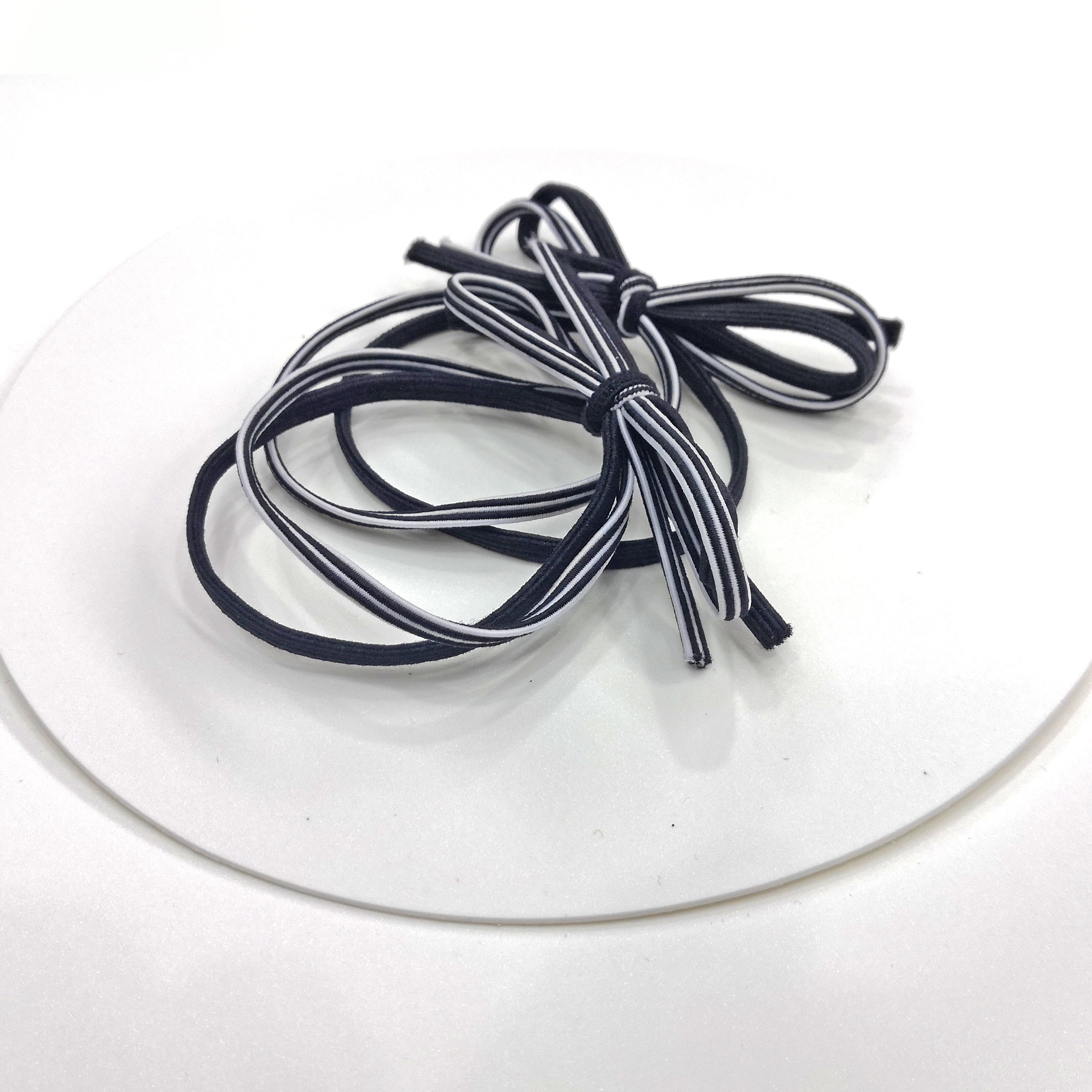 Tie single or double-color bows with round rubber bands Item Picture