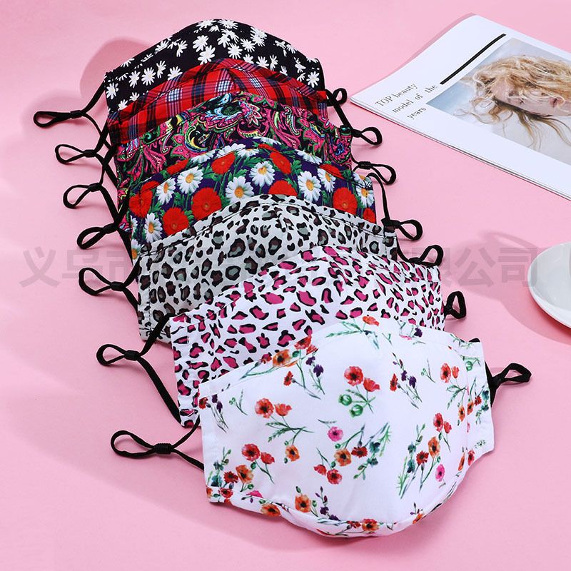 棉质布艺口罩防尘防唾沫可水洗反复使用男女通用口罩25【外贸专供】