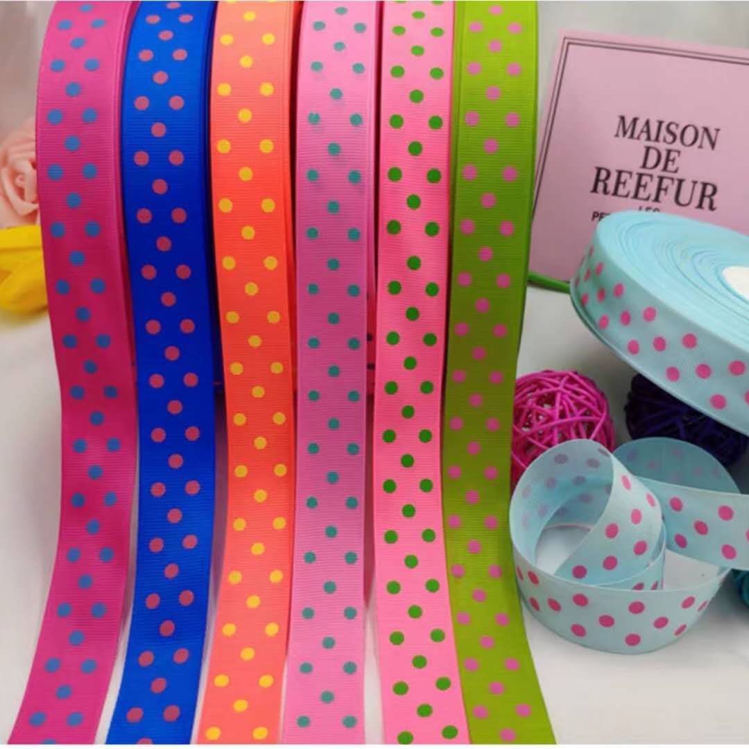 Ribbon Manufacturers Direct Sales Polyester Double Thread Jumper Ribbon Color Hair Accessories Ribbon Accessories 3456754293