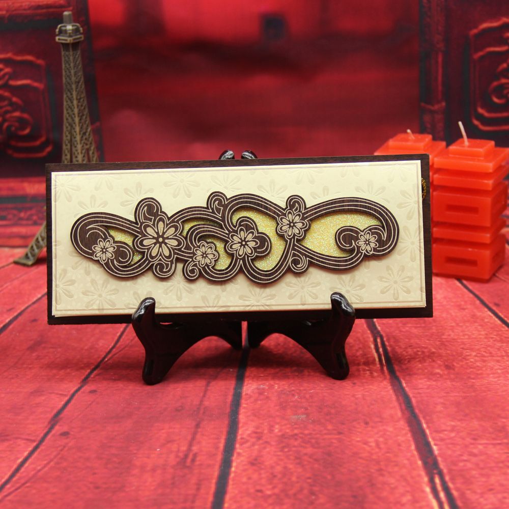 长条高档木质贺卡，来样订做