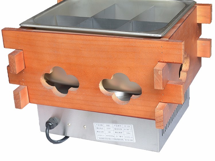 Commercial electric six-compartment oden FY-15A single-tank spicy hot pot, skewer and meatball cooking machine snack equipment detail image 6