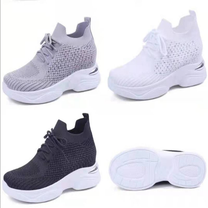Flying Woven Breathable Lace-Up Casual Shoes Breathable With Holes Woven Surface Durable Comfortable Sports Shoes Men's Shoes Cushioned Sports O04