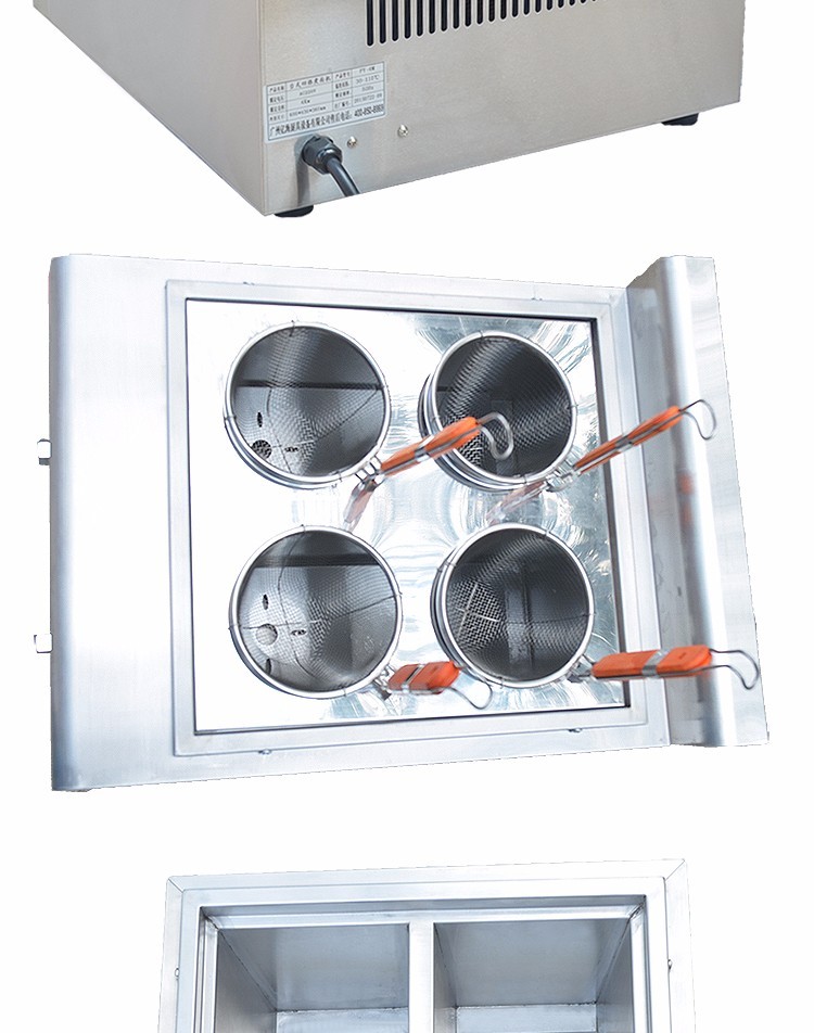 FY-4M desktop four-compartment electric hot pot noodle cooking machine, commercial four-hole soup noodle stove, beef offal spicy hot pot noodle cooking equipment detail image 7