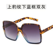 新款欧美时尚墨镜豹纹大框太阳眼镜 男女复古眼镜跨境潮流太阳镜