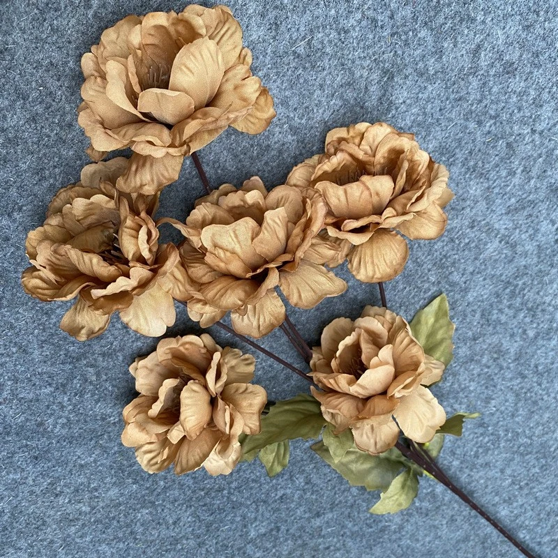 6-head white peony artificial flower, dried flower bouquet for dining room and living room, decorative vase, flower arrangement and floral art detail image 10