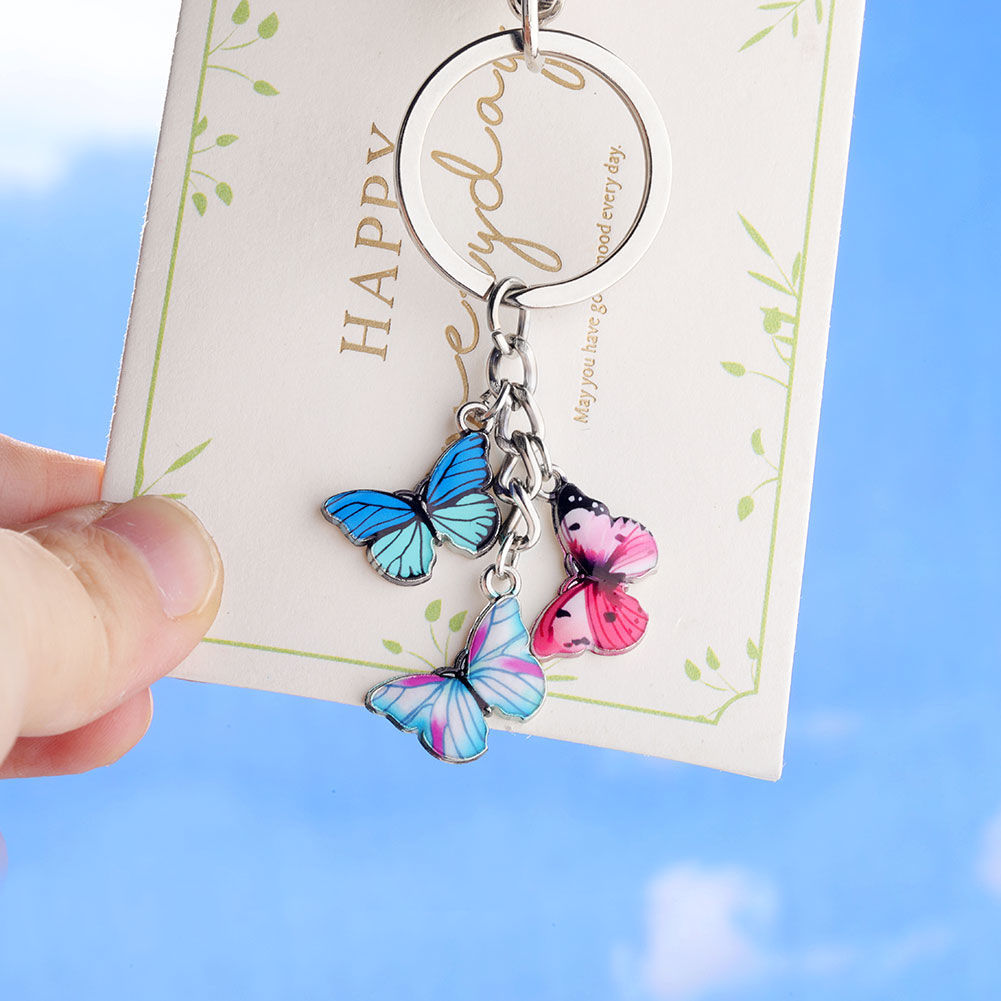 Acrylic three strings super cute little bow keychain series mixed various 12