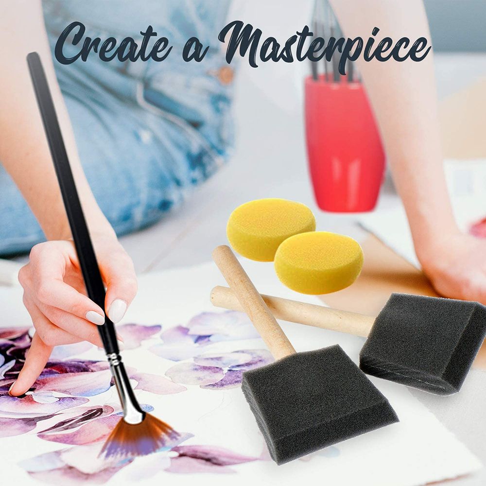 Professional painting supplies: Complete acrylic paint set with acrylic paint canvas, mini easel, brush painting set Specification image
