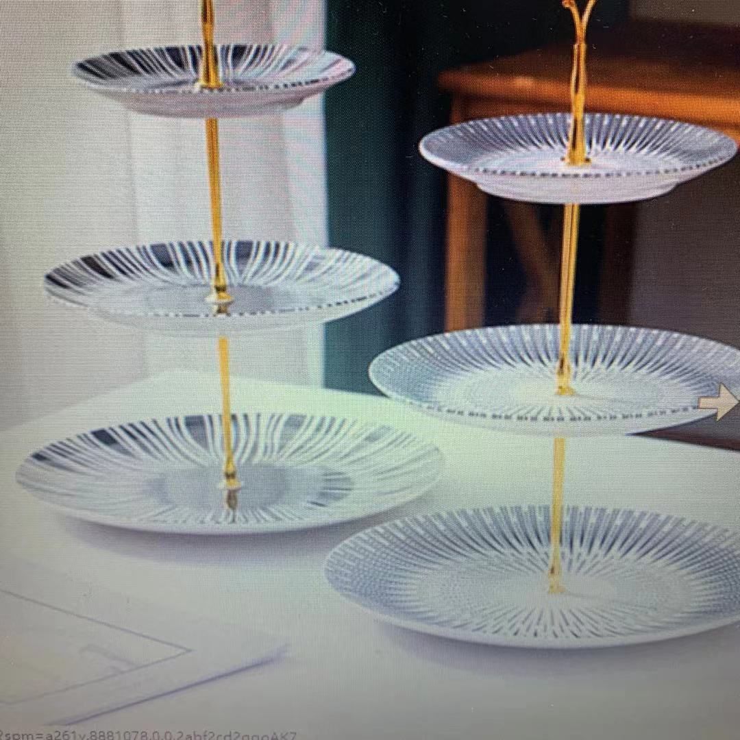 Multi-layer fruit plate, European-style living room home, double and three-layer candy and snack storage plate, coffee table, dessert and pastry rack Specification image