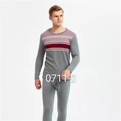 Paul Junkang Men's Thermal Underwear Set Close-Fitting Soft Round Neck Long Johns Soft Skin