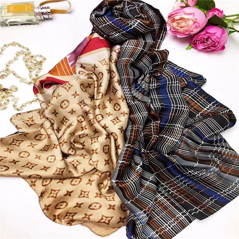 Boutique Floor Summer Organza Silk Scarf Women's Double Long Silk Silk Silk Scarf Neck Protector Foreign Style Scarf 39