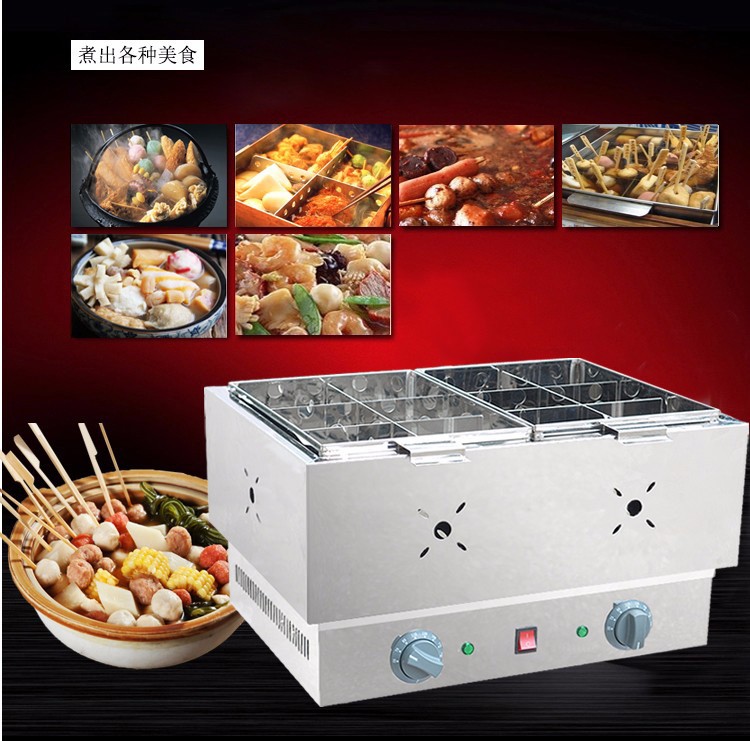 FY-21 Commercial multi-functional spicy hot pot machine and skewer meatball machine with electric heating double-tank oden detail image 2