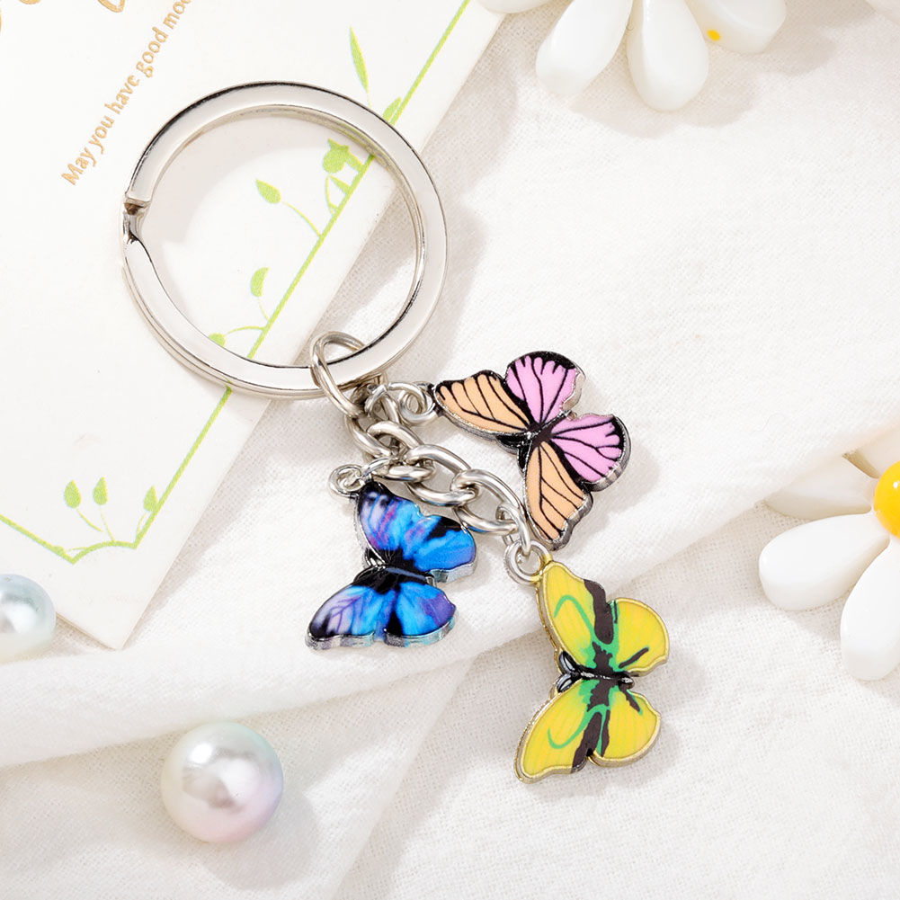 Acrylic three strings super cute little bow keychain series mixed various 33