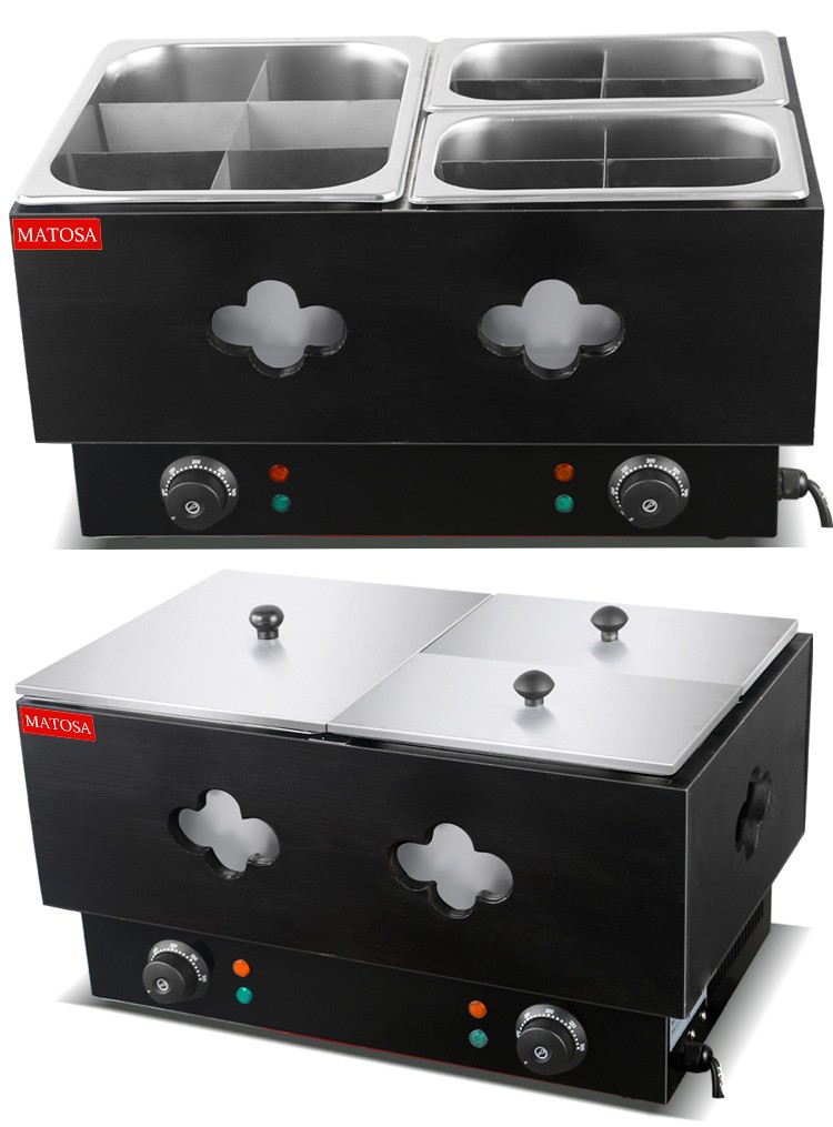 Electric hot pot FY-26-2 wooden basket edge cover commercial spicy hot pot machine, skewer machine and snack stove equipment detail image 14