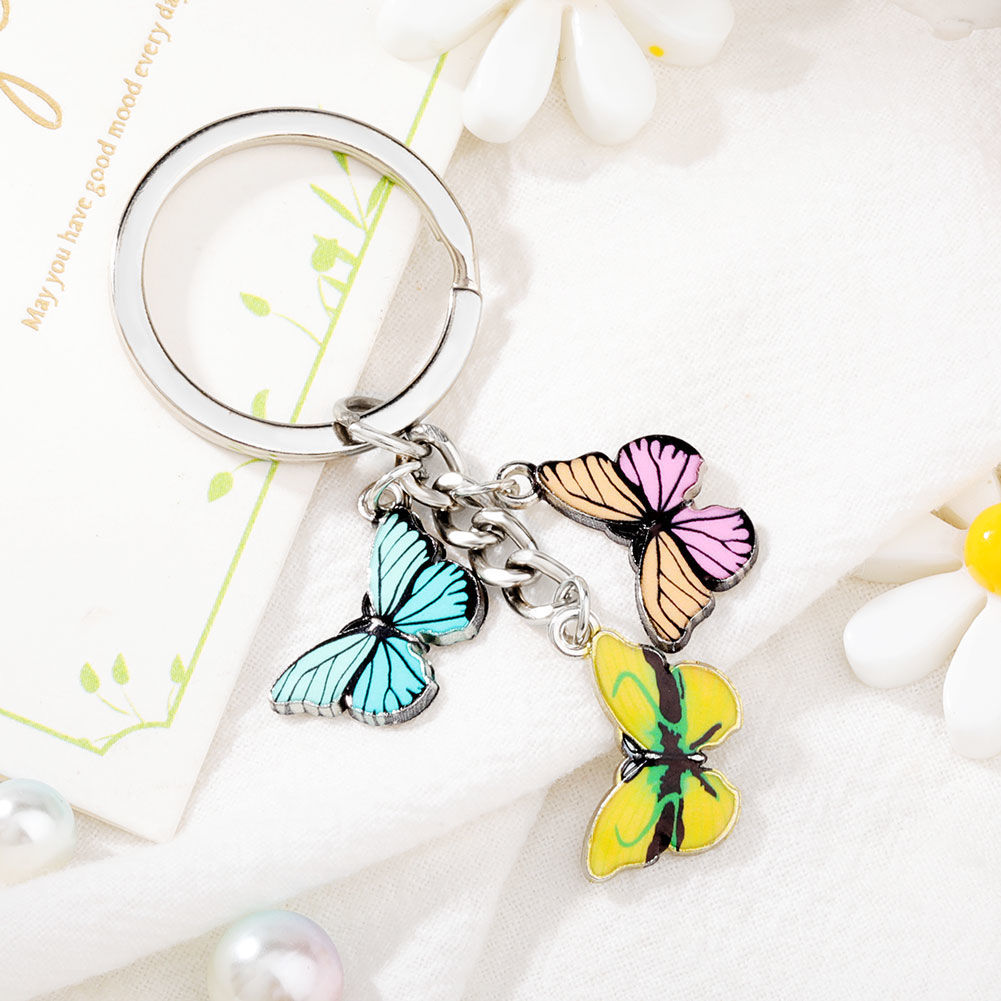 Acrylic three strings super cute little bow keychain series mixed various 66