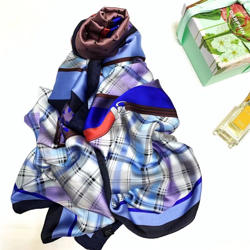 Boutique Floor Summer Organza Silk Scarf Women's Double Long Silk Silk Silk Scarf Neck Protector Foreign Style Scarf 35