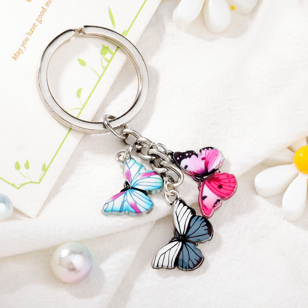 Acrylic three strings super cute little bow keychain series mixed various 22