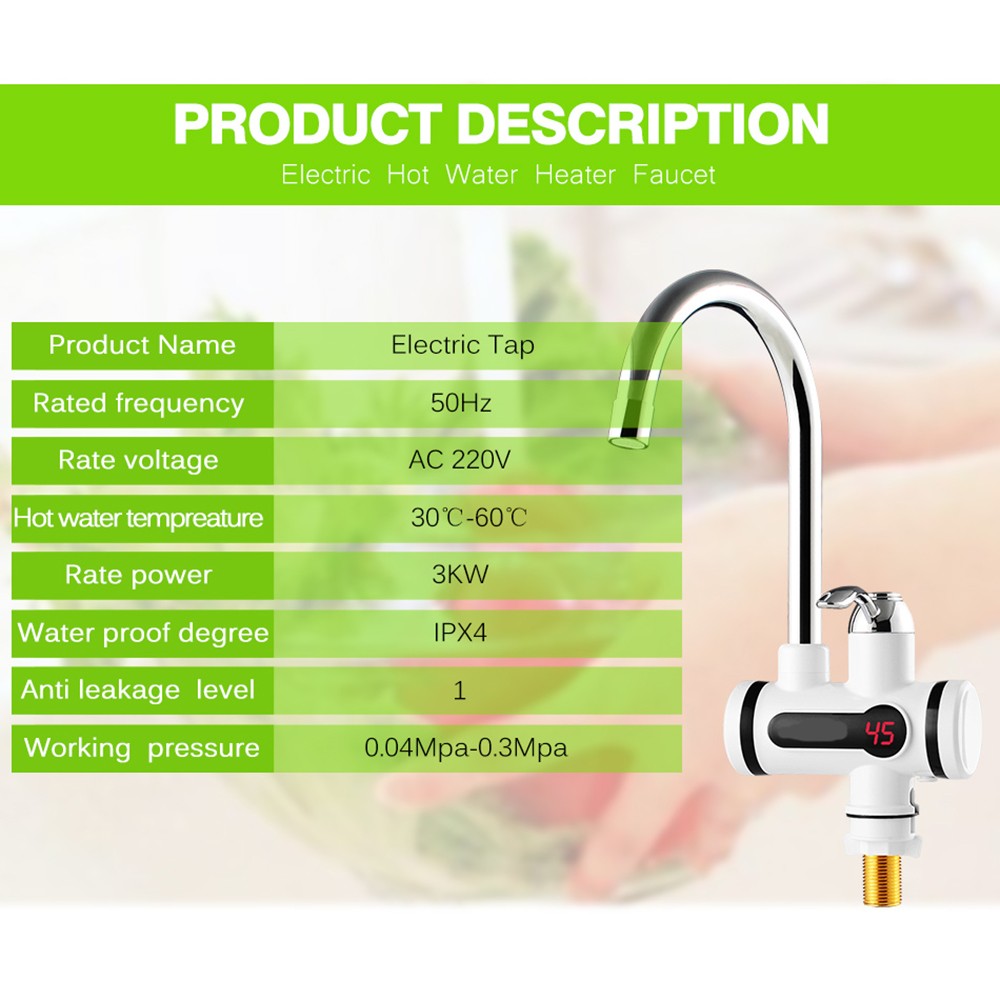 Electric water faucet, instant heating, quick heating through tap water, kitchen treasure, instant heating, household electric water heater detail image 10