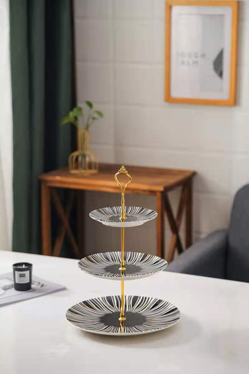 多层水果盘欧式客厅家用双层三层糖果零食收纳盘子茶几甜品点心架详情图1