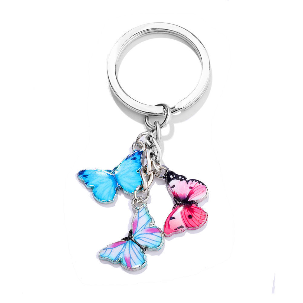 Acrylic three strings super cute little bow keychain series mixed various 1