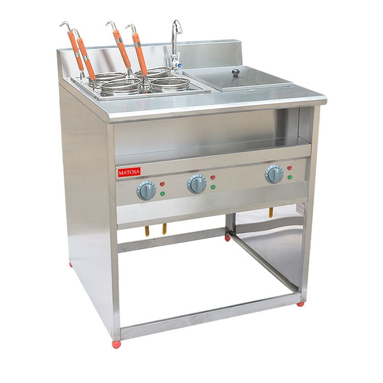 Vertical four-compartment noodle cooking machine with soup pool FY-4HX-2 electric noodle cooking machine for commercial spicy hot pot skewers Item Picture