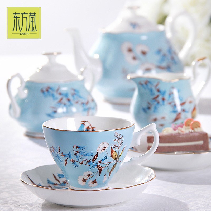 陶瓷咖啡具骨瓷咖啡具咖啡杯单杯杯碟英式下午茶套装15件套欧式茶具水具六杯碟田园风详情4