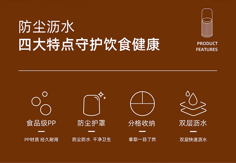 网红款圆形条纹筷笼PP塑料清新简约筷子笼家厨房筷子托置物架批发详情图1